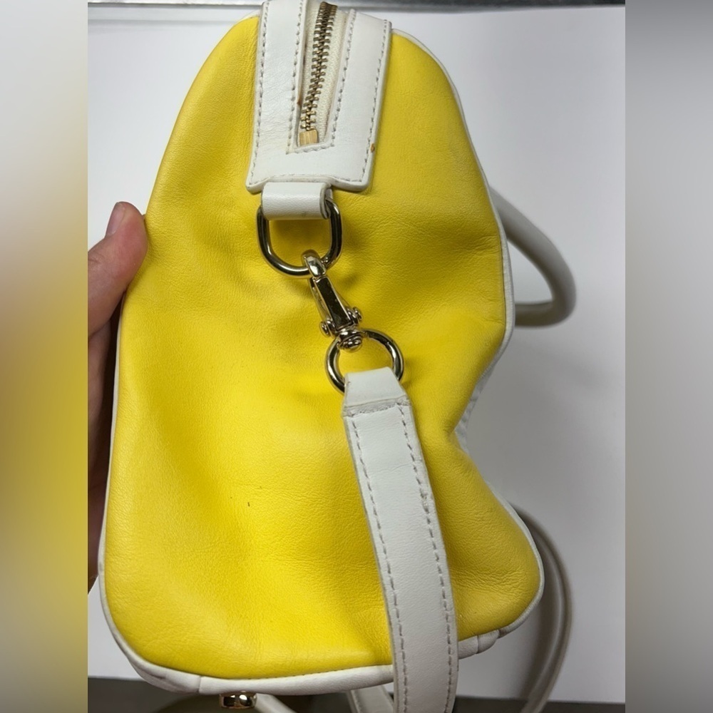 Kate Spade Blake Hudson Street Leather Satchel Crossbody Bag Limonium Yellow - Picture 8 of 12